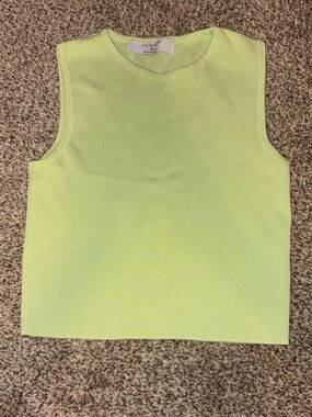 Primark Neon Lime Green Sleeveless Knit Tank Top